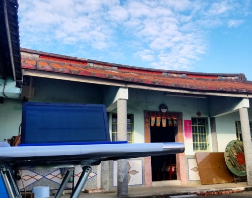 digital nomad remote worker working in an old Taiwanese house Asian
