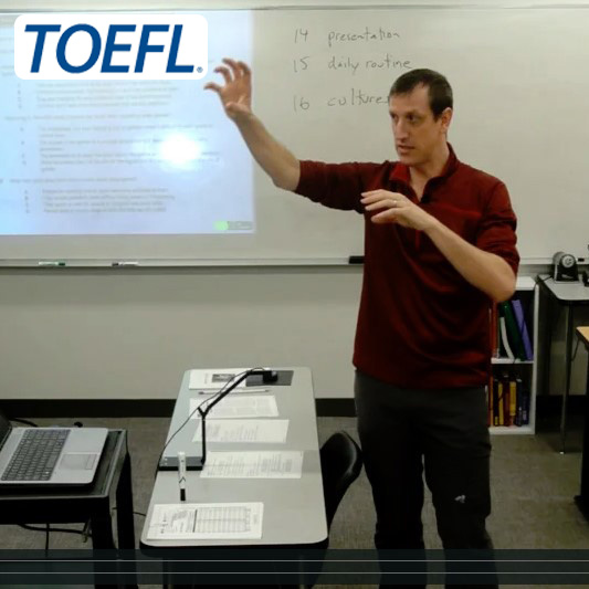 PELA Online TOEFL Preparation Class with TOEFL Logo