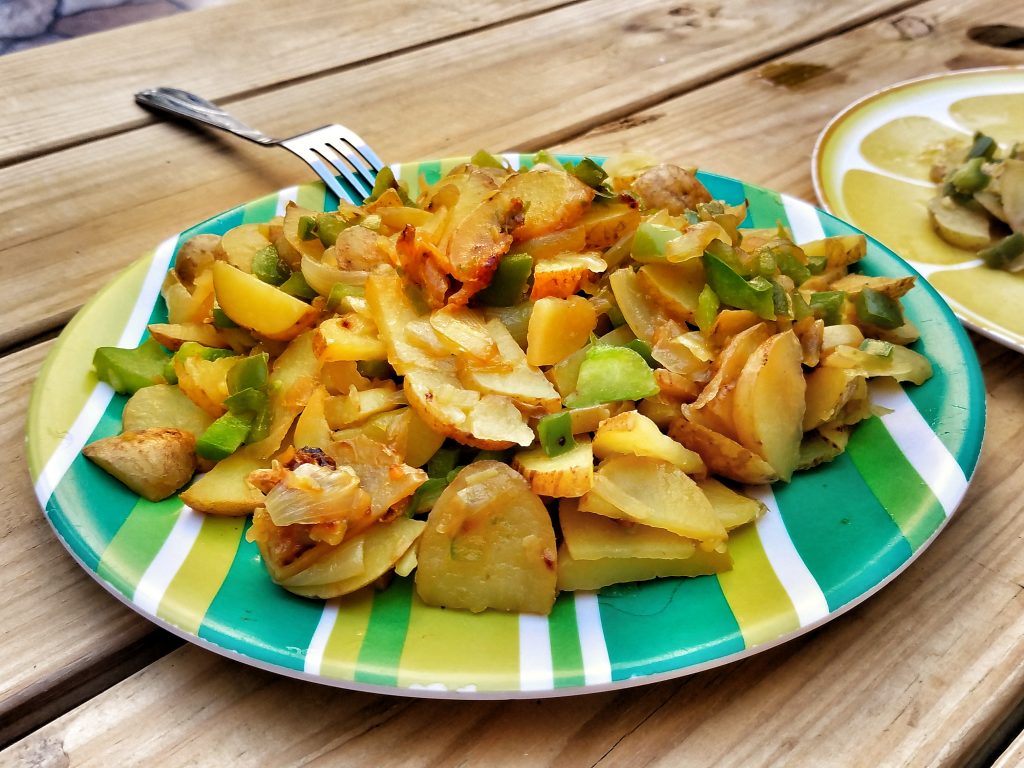 fried potatoes with veggies