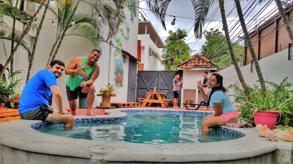 Panama Casa Areka staff at the swimming pool chilling