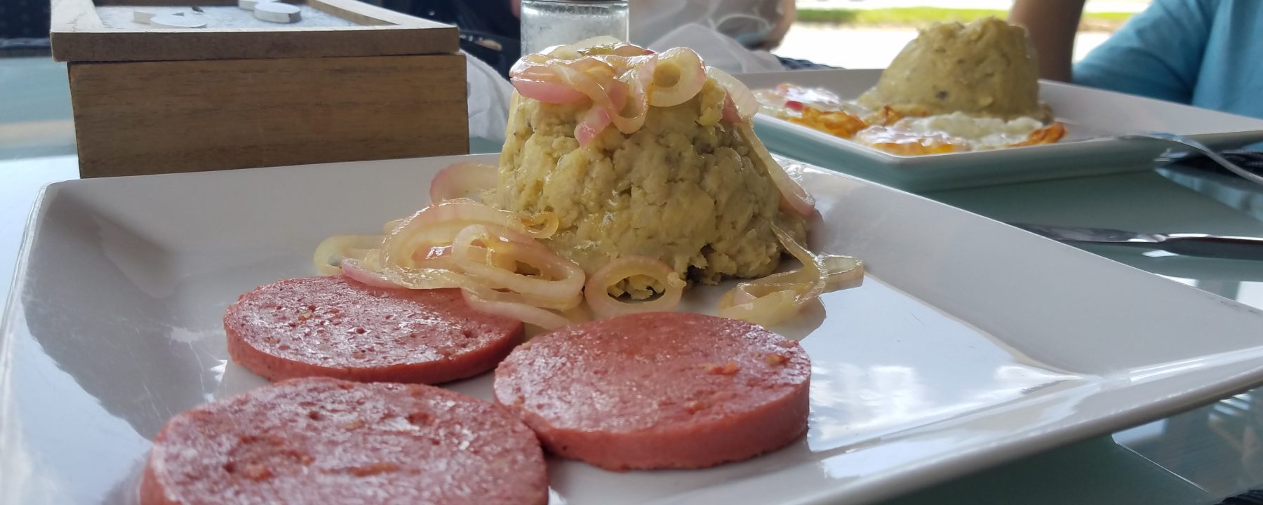 Mangu in JC's Burger in Samana Dominican Republic