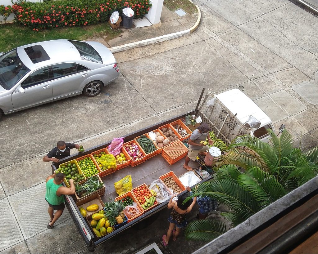 Casa Areka 巴拿馬當地青年旅館小卡車賣水果